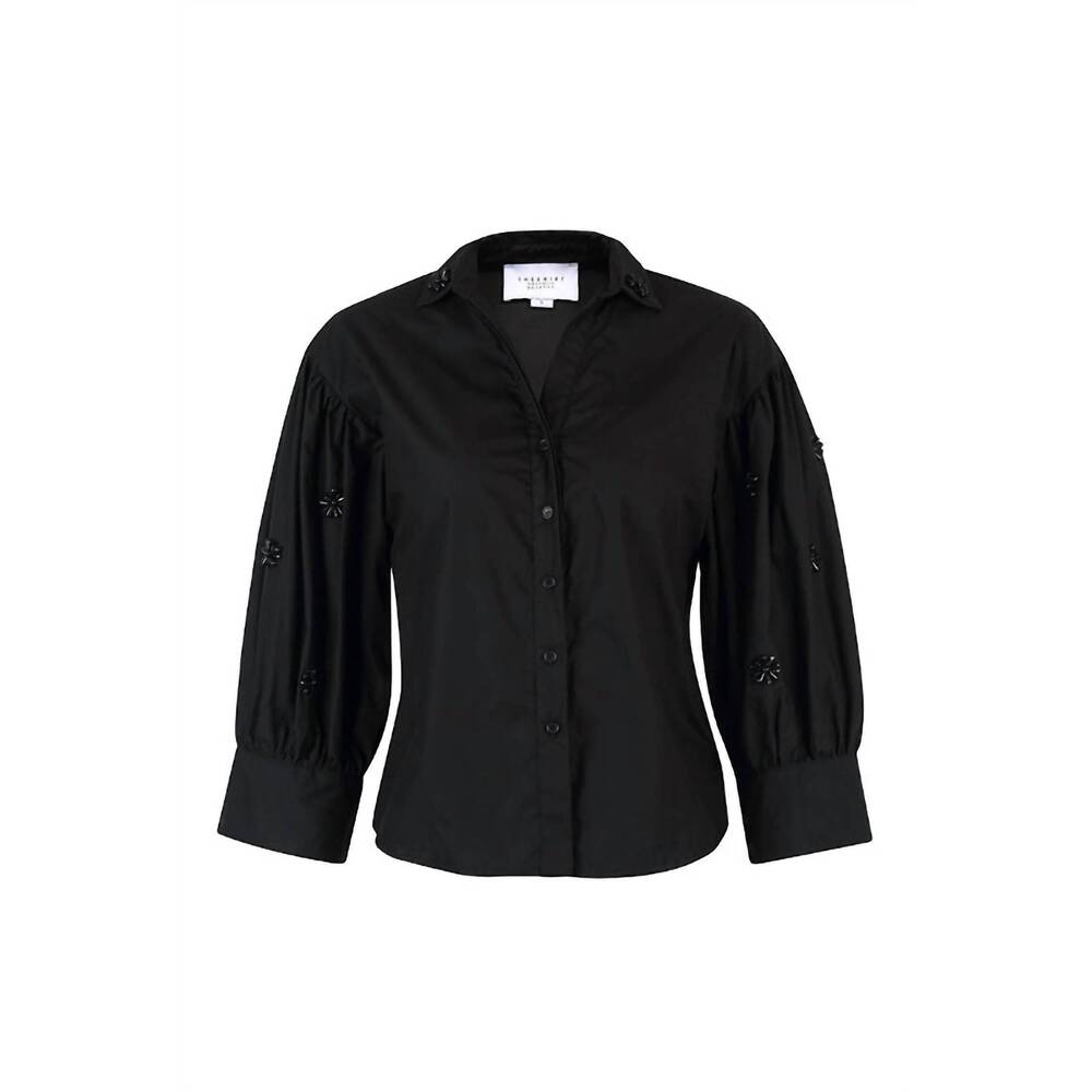 NEW EN SAISON bara button down shirt in black - Picture 5 of 5
